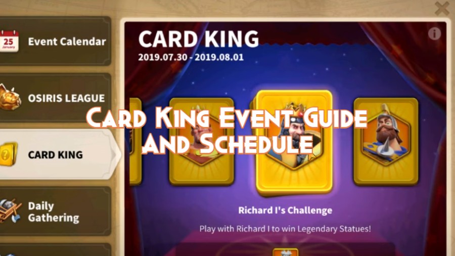 Card King Event Guide And Schedule