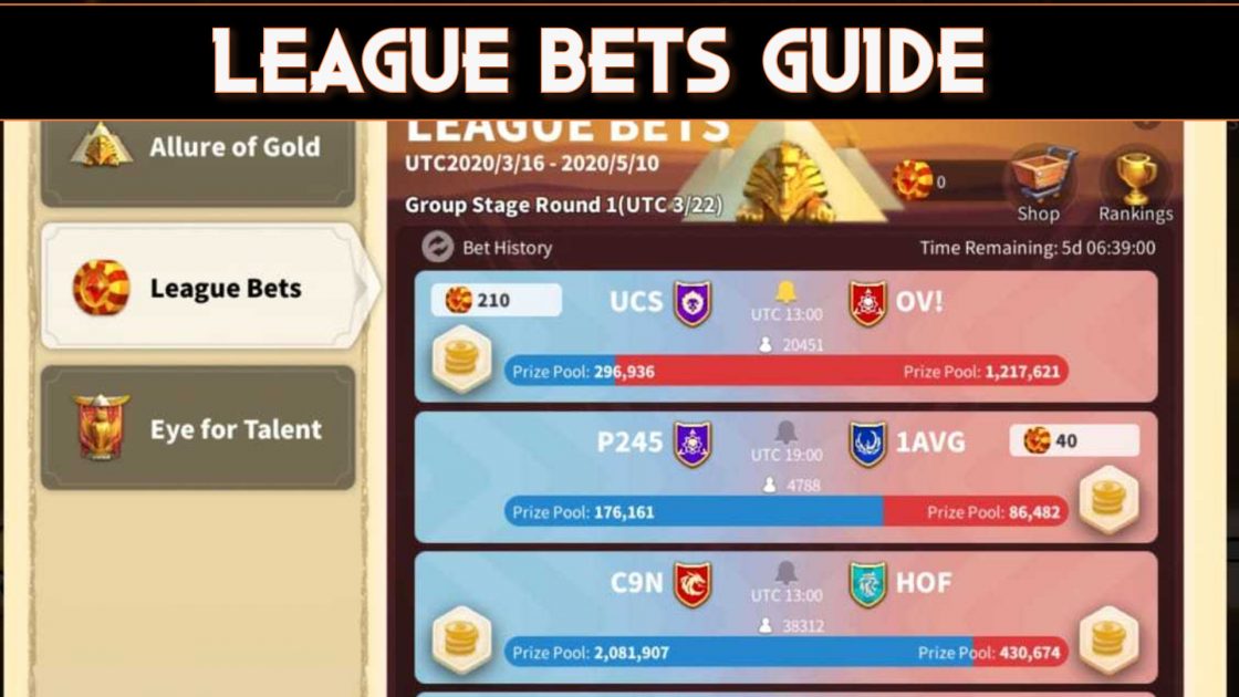Rise Of Kingdoms Osiris League Betting Guide 2023