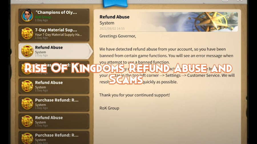Rise Of Kingdoms Refund Scams and Powering Alliance With Refunds Cheats
