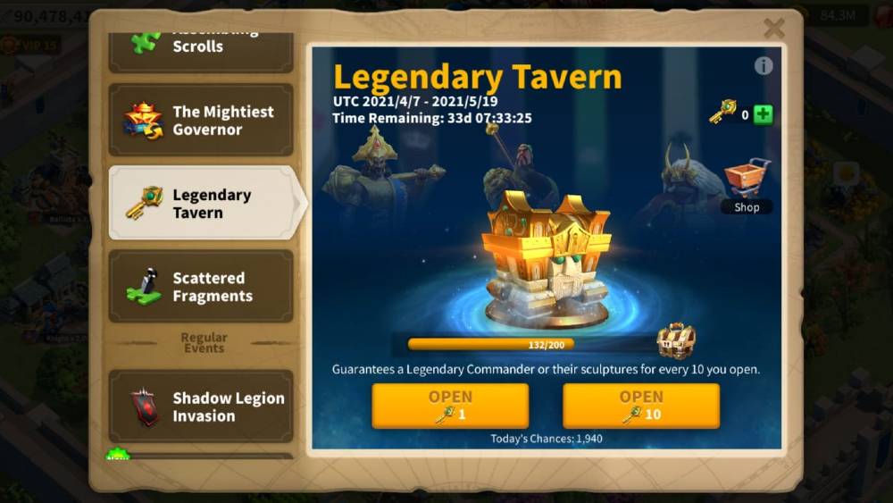 Legendary Tavern Event Guide ROK